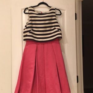Eliza J Mid-Length Navy Blue Pink Dress